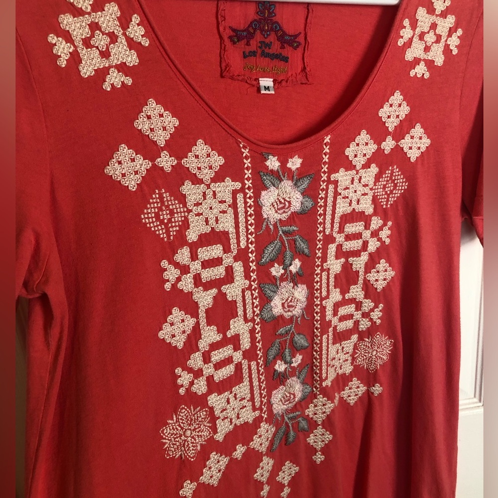 Johnny Was Embroidered T-shirt